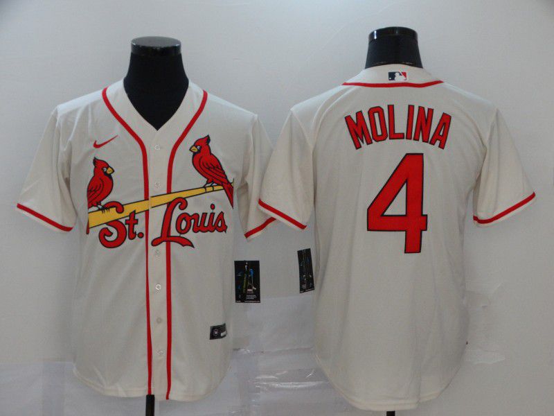 Men St.Louis Cardinals #4 Molina White Nike Game MLB Jerseys